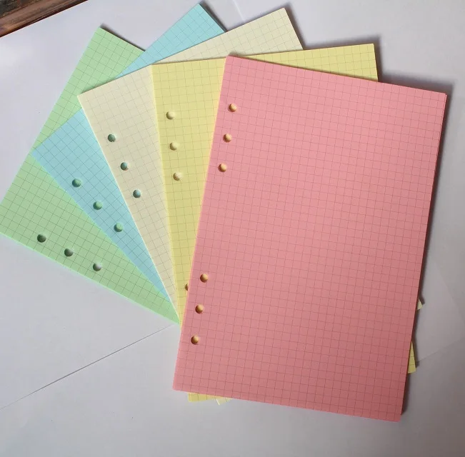 check 5 colors 5 смешанных цветов заправки для планировщика. Блокнот DIY 50 листов - Цвет: check 5 colors