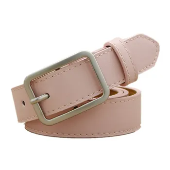 

Elegant Pin Buckle Classic Belt Luxury Brand Faux PU Leather Fashion Office Casual Women Dress White Belts Wedding Waistband