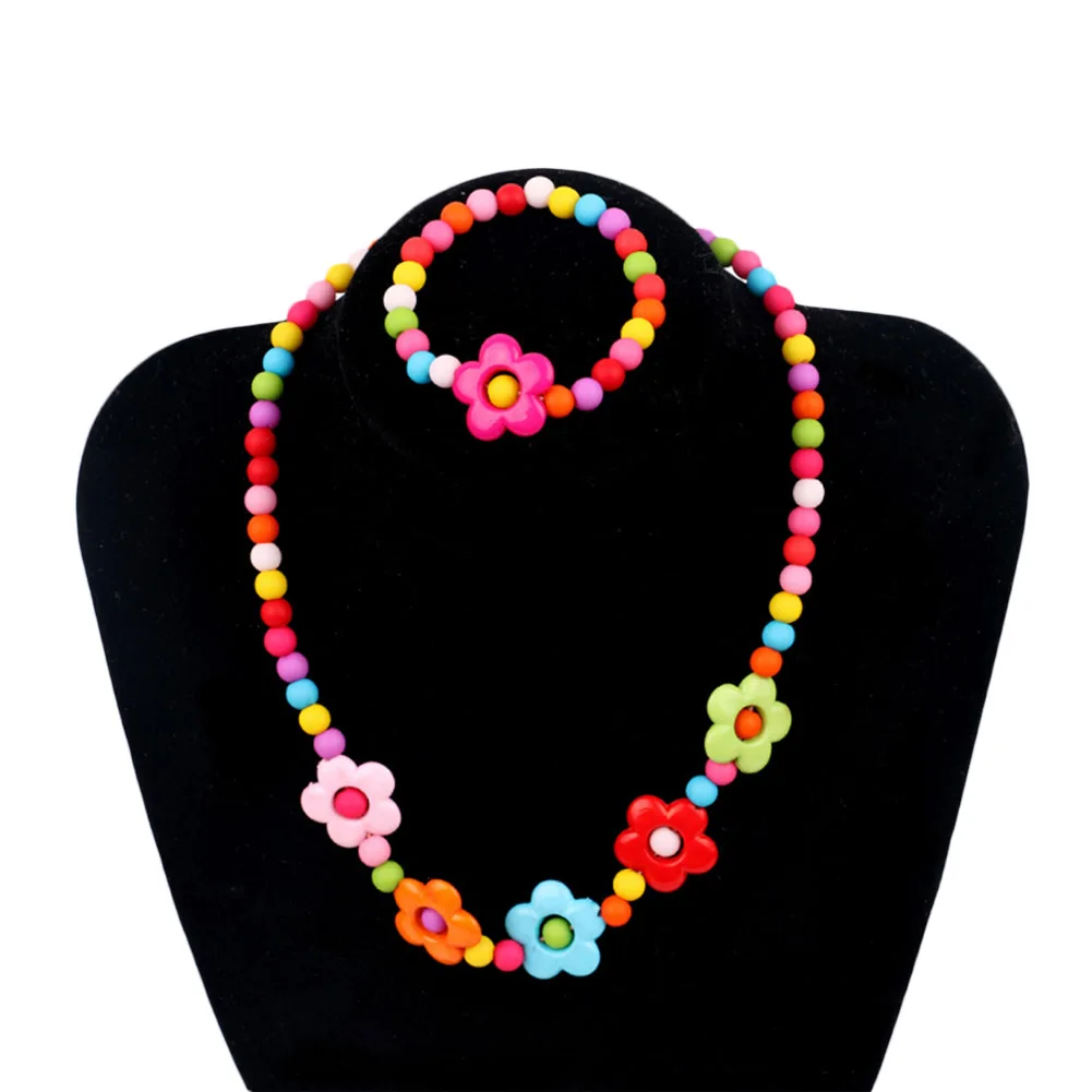 Горячая Мода 1 комплект ожерелье и браслет яркие цвета бабочки детское безопасное ожерелье красота Вафля принцесса детские ювелирные изделия