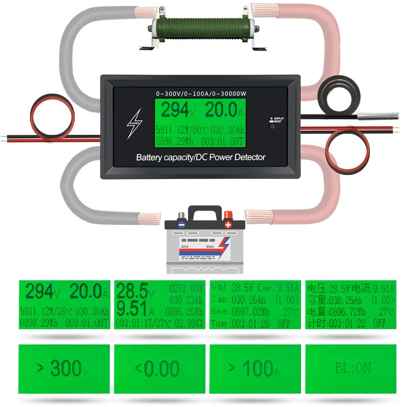 preço ATORCH DC 300 v 100A Preciso Medidor de Energia Voltímetro Amperímetro medidor de Energia Atual Tensão Greem Backlight Função de Alarme De Sobrecarga interna