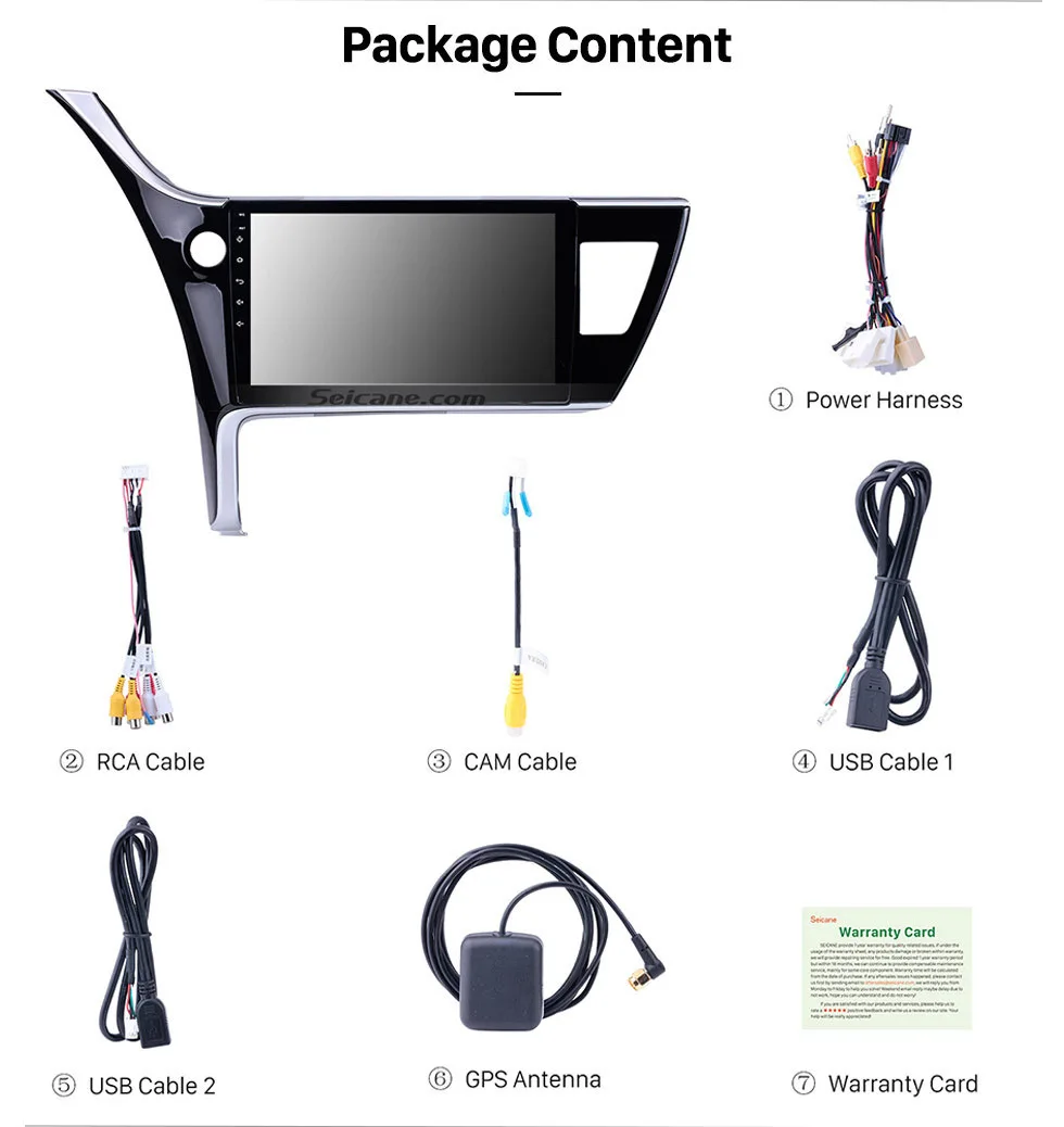 Cheap Seicane Android 8.1 Radio GPS Navigation System for Toyota Corolla (LHD) 2017 left driving 10.1 inch Bluetooth HD 1024*600 Touch 19