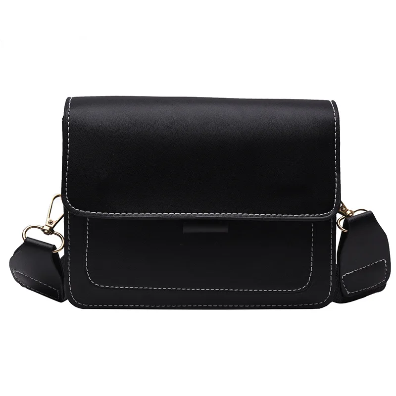 Yogodlns ПУ цепь маленькая квадратная сумка женская новая Корейская версия контрастного цвета сумка через плечо дикая модная сумка на плечо - Цвет: Черный