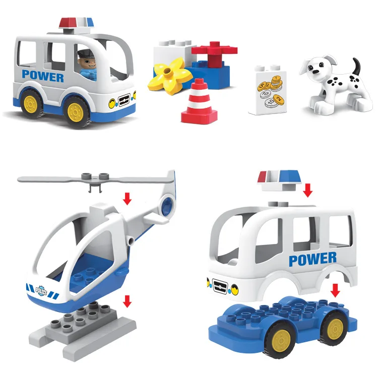 Large-Particles-Building-Block-Brick-City-Police-Station-Compatible-With-Legoingly-Duplo-Early-Education-Baby-Toys (2)