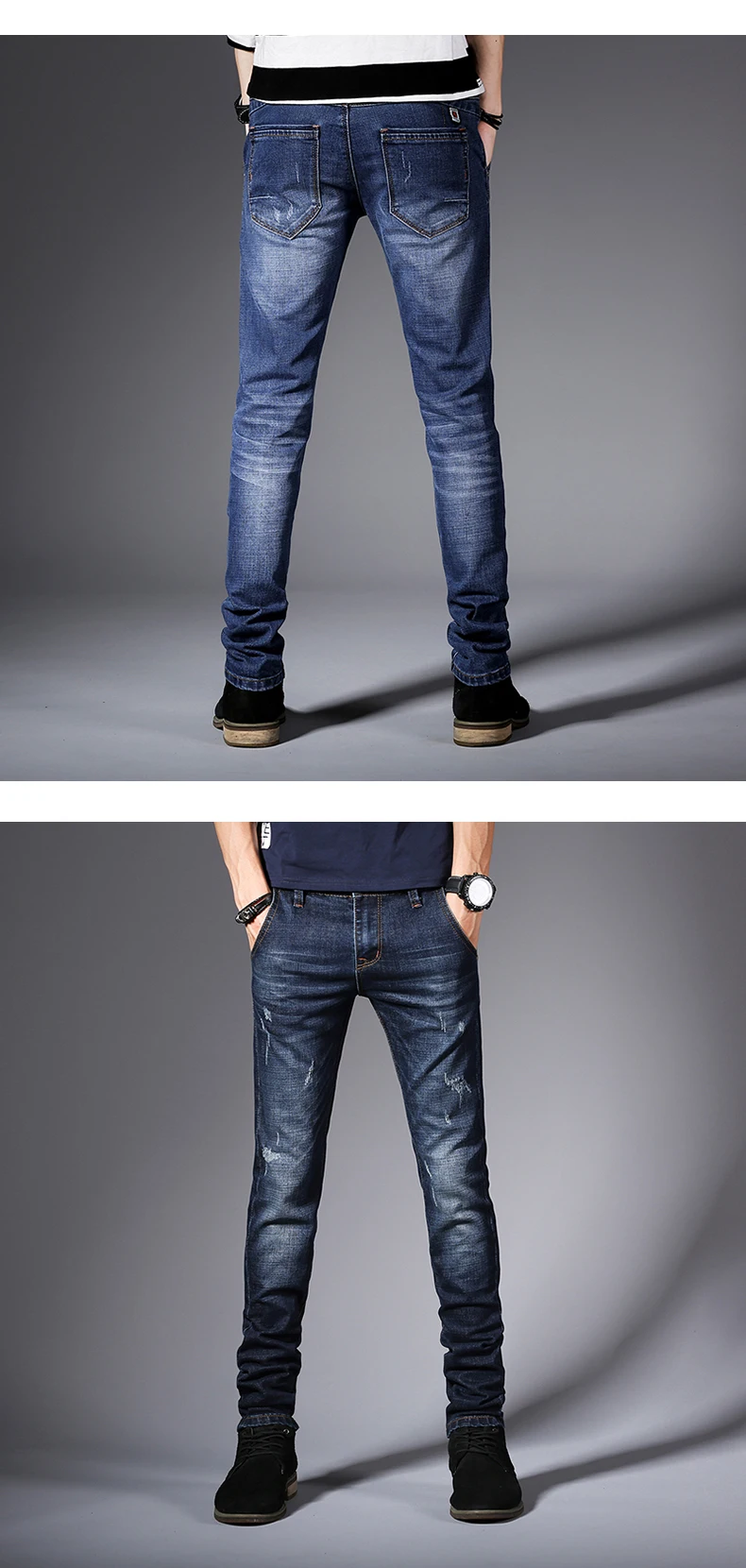 KSTUN Jeans Men Clothes 2020 Autumn Business Casual Pants Slim Fit Elasticity Dark Blue Classic