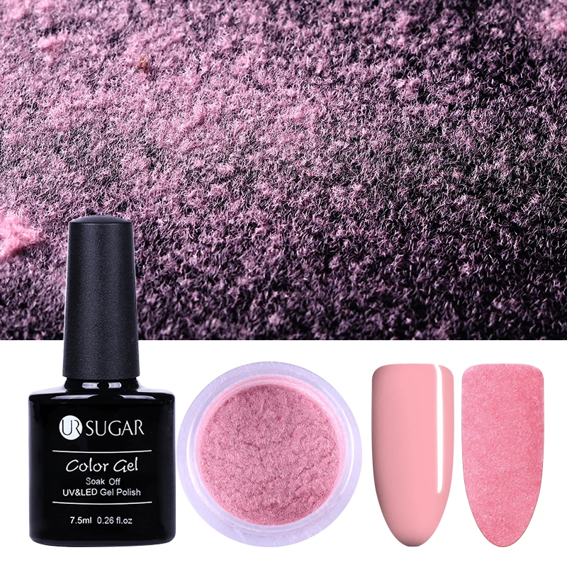 

UR SUGAR Velvet Nail Powder Gel Polish Set Base Coat Top Coat Nail Art Gel Varnish Decoration for Diy Art Nails Design