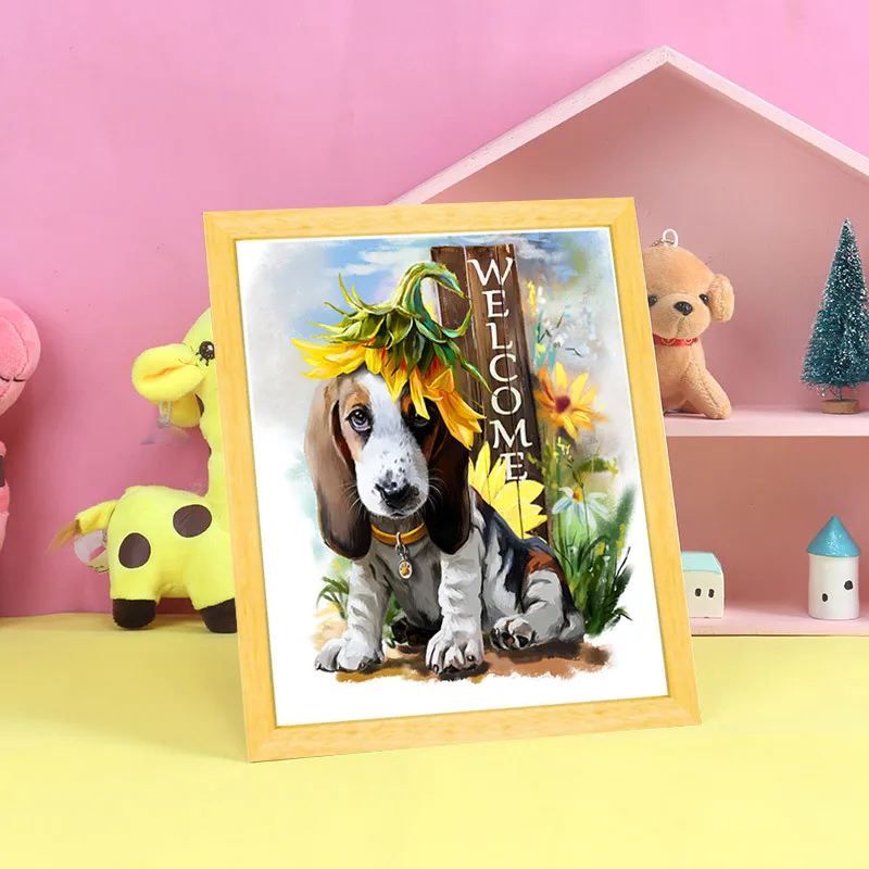 

Diamond Embroidery Mosaic Painting Cross Stitch With Cardboard Frame Children Simple Practicing Toys DIY 5D Sale Decoration Gift