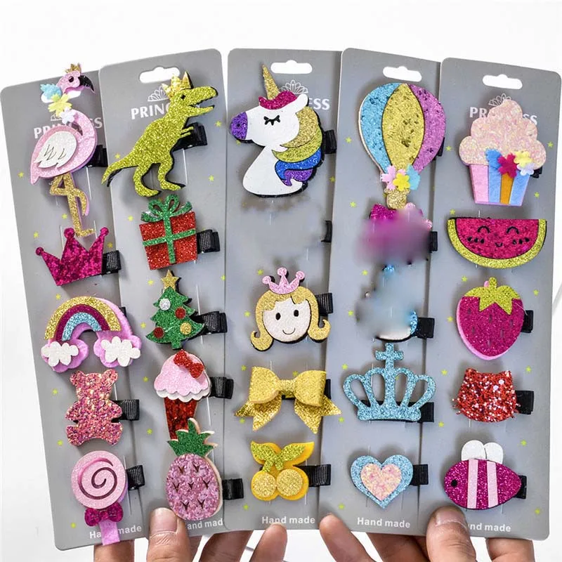 

5PCS/Set Cute Cartoon Unicorn Owl Girls Hairpins Lovely Headwear Barrettes Children Headbands Kids Fashion Hair Accessories