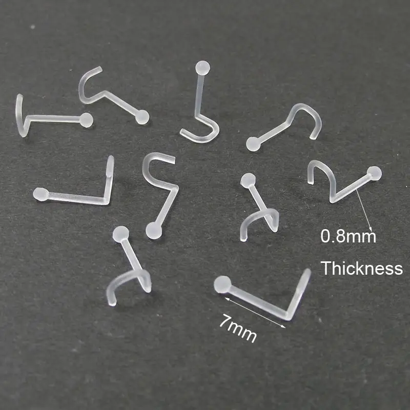 Buy 10 Pieces 20G L Shape Twist Clear Invisible Nose