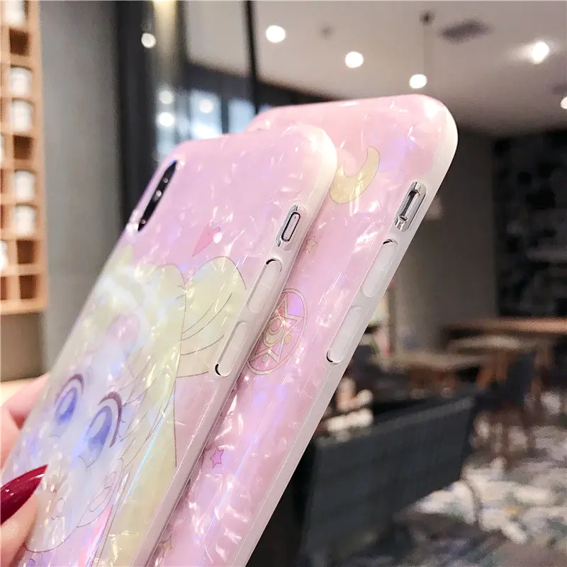 Для iphone X XR XS максимальный чехол для iphone 6S 6 7 8 Plus Япония милый Kawaii аниме Сейлор Мун стиль IMD матовый мягкий чехол для мобильного телефона