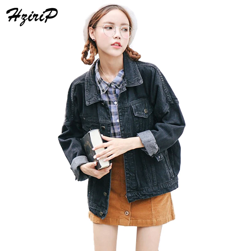 Black Denim Womens Jacket.HziriP New Arrival Women Denim Jacket Casual Spring Autumn Jeans ...