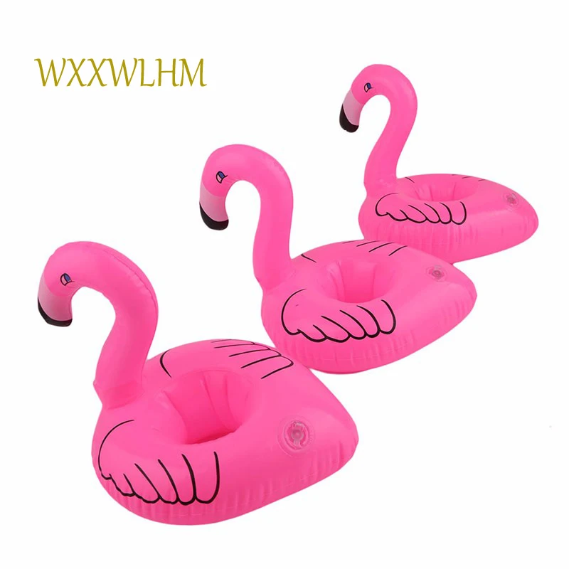 

3pcs PVC Flamingo Floating Inflatable Drink Cell Phone Holder Stand Pool Event Baby Shower Toy Baby Kids Party Baby Bath Toys