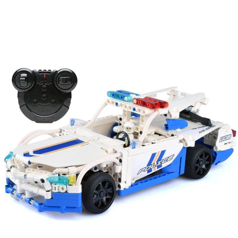 

430pcs City Police Vehicles Series Assembled Building Blocks Remote Control Police RC Car Model Compatible Legoingly Bricks Toys