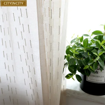 

CITYINCITY Drops curtian for living room Transparent coffee curtains for Kitchen japan Sheer Voile tulle for Window Customized