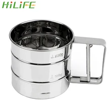 Hilife Нержавеющая сталь просеиватель для выпечки глазурь для выпечки шейкер для сахара принадлежности для приготовления кондитерских изделий мука Сетчатое сито чашка