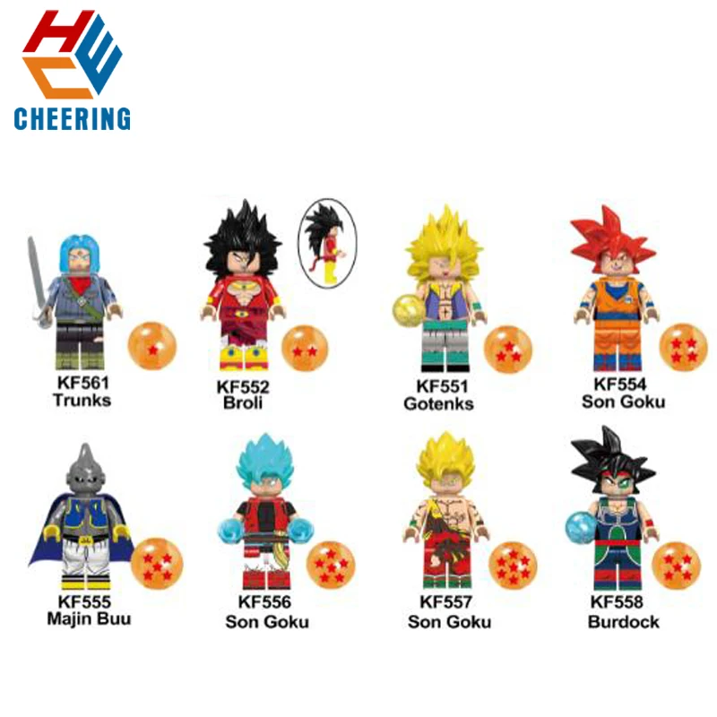 

Single Sale Building Blocks BallZ Trunks Broli Gotenks Son Goku Majin Buu Burdock Figures Bricks Action Toys For Children KF6042