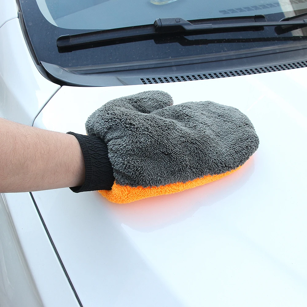

1Pc Coral Fleece Car Wash Glove Cleaning Mitt Short Wool Mitt Car Washing Brush Cloth CSL2017