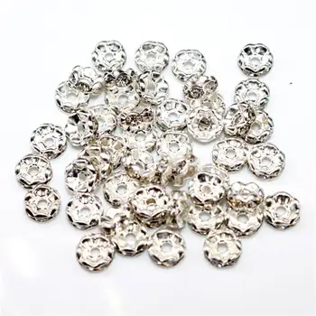 

6mm 200pcs Rondelle Spacer loose Beads Separate Bead Rhinestone Crystal Beads For DIY Jewelry Making Accessories