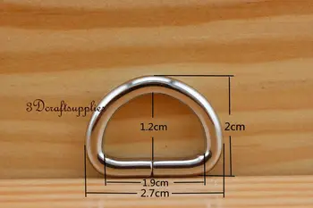 

d ring d-rings purse ring Webbing Strapping metal nickel 19mm 3/4 inch 14pcs D71