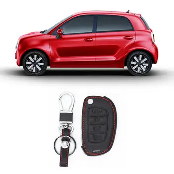 

1* Car Leather Remote Key Chain Cover Holder Case For Hyundai Santa Fe GLS Car key case 4 button For Hyundai Santa Fe GLS