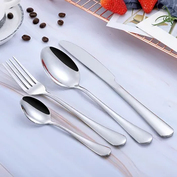 

24PCS Stainless Steel Dinnerware Fork Spoon Knife Cutlery Set Knife Fork Spoon Flatware Tableware Silverware Drop Shipping