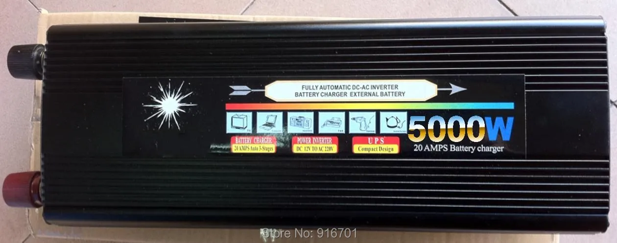 

Modified Sine Wave power inverter 5000w Peak 10000W DC 12V to AC 220V power inversor with battery charge+UPS FUNCTION