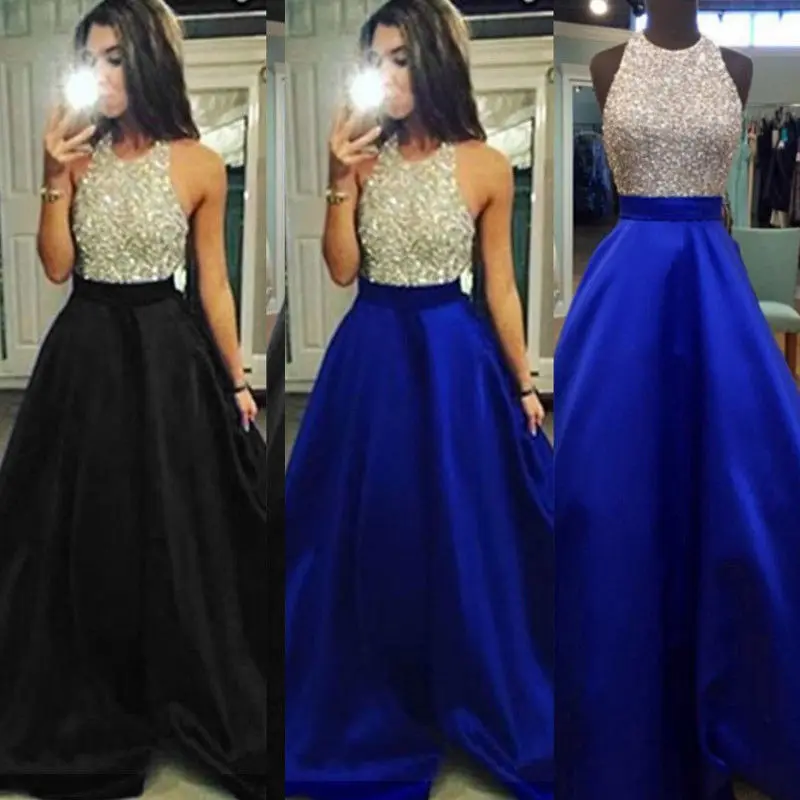 2018 Women Bridesmaid Long Party Ball Prom Gown Sleeveless Tank Vestido High  Waist Formal Dress Au - Dresses - AliExpress