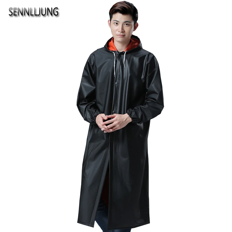 SENNLLJUNG Outdoor Impermeable Man Raincoat Long Style Double layer ...