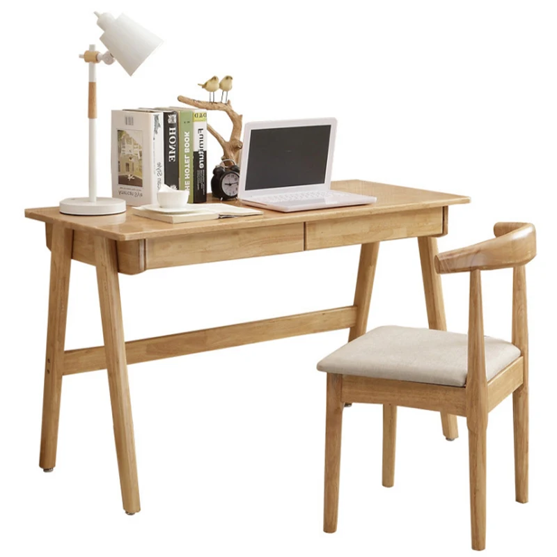 Причудливый твердой древесины компьютерный стол дома простой учебный стол с ящиком Nordic