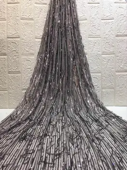 

Nigerian french net Lace yaking-3.2010 Embroidered Cord Lace Fabric with full beads for bridal dress