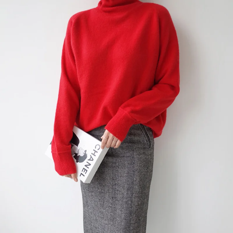 Thick Turtleneck Warm Women Sweater Autumn Winter Knitted Femme Pull Soft Female High Neck Oversize Loose Pullovers Sweater