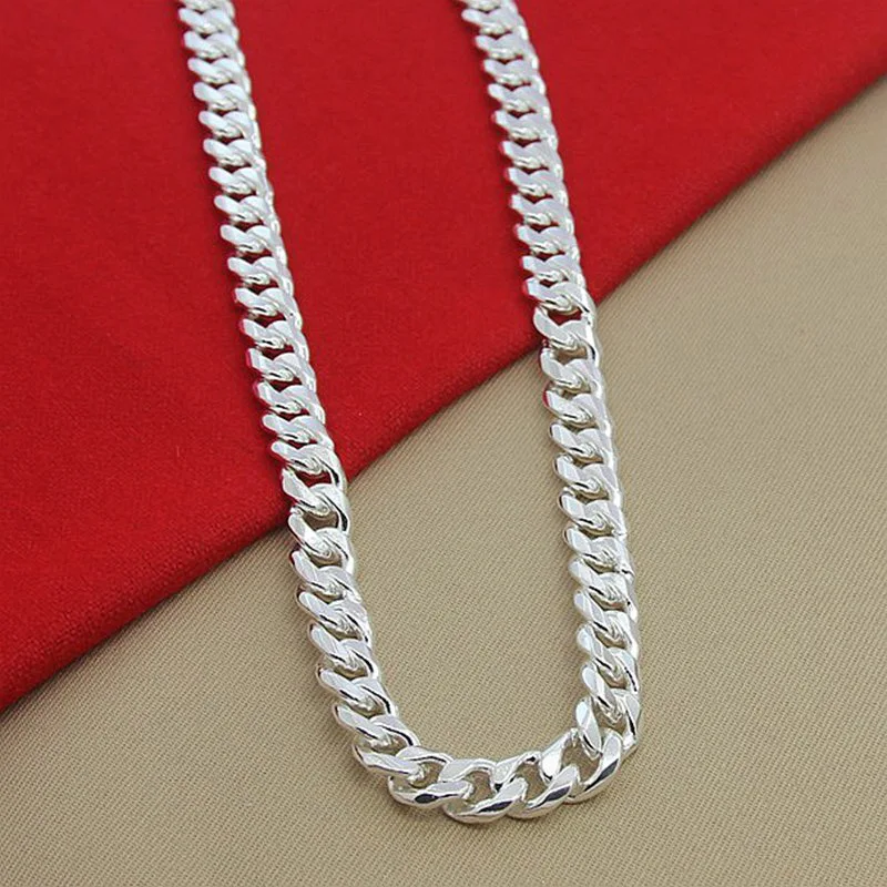 10MM Men Necklace Chain 925 Silver Necklaces Fashion Jewelry Accessories