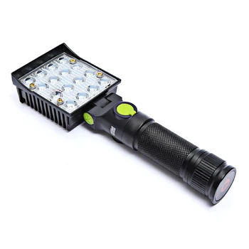 

16 LEDs Work Flashlights White Red Blue Light Car Repair Working Lamp USB 18650 Torch Built-in Magnet Hook Tent Camping Lantern