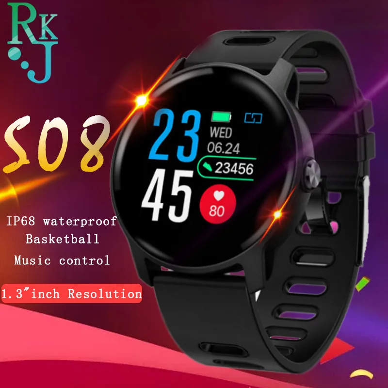 

Smart watch S08 Men Sport Pedometer Smart Watch IP68 Waterproof Fitness Tracker Heart Rate Monitor Women Clock Smartwatch