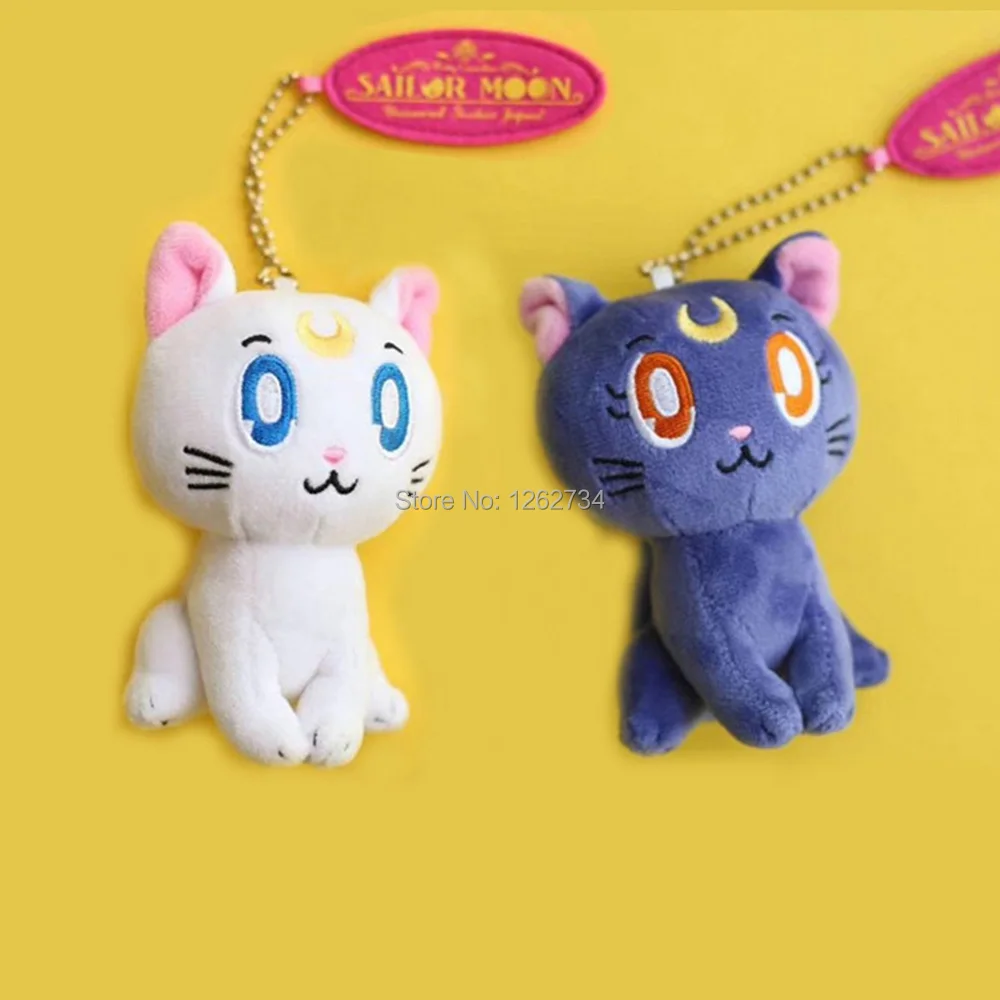 Spirited 10/lot 2 Colors Sailor Moon Cat Luna 10cm Pendant For Children Plush Doll Keychain Figure Retail Toys & Hobbies