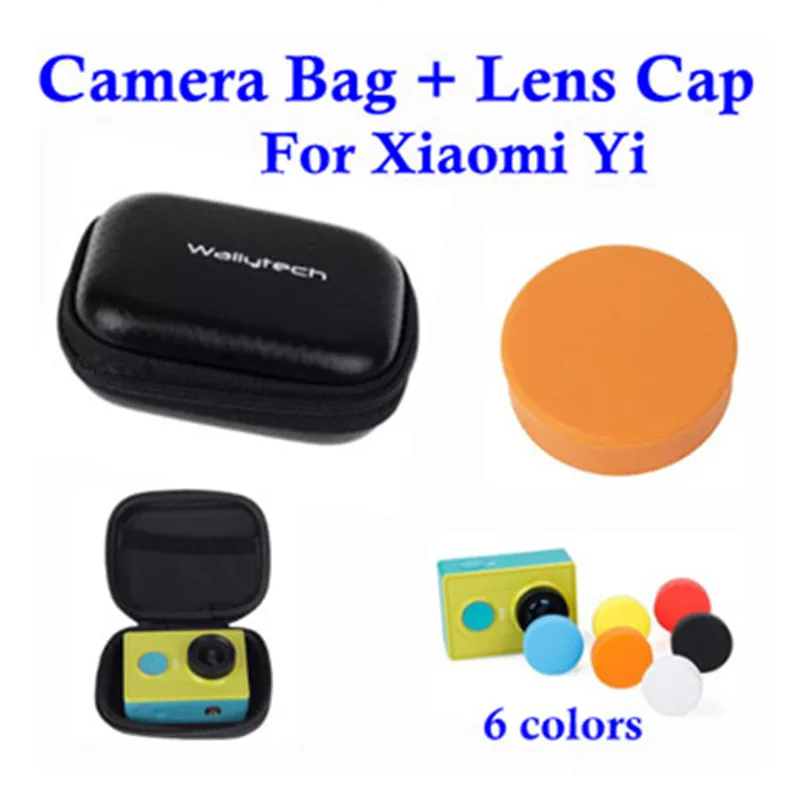 

Storage Box for Xiaomi Yi Camera Case Waterproof Bag + Silicone Protective Lens Cap Cover for Xiaomi Yi Accessories Aksesoris