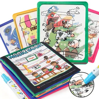 

1 Pcs Water Drawing Painting Book Cloth Non-toxic Reusable Educational for Children Kids YJS Dropship