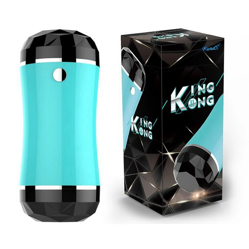 Double Through Vibrating Male Masturbator Silicone Oral Anal Vagina Masturbation Cup Sex Products Male Sex Toys for Men