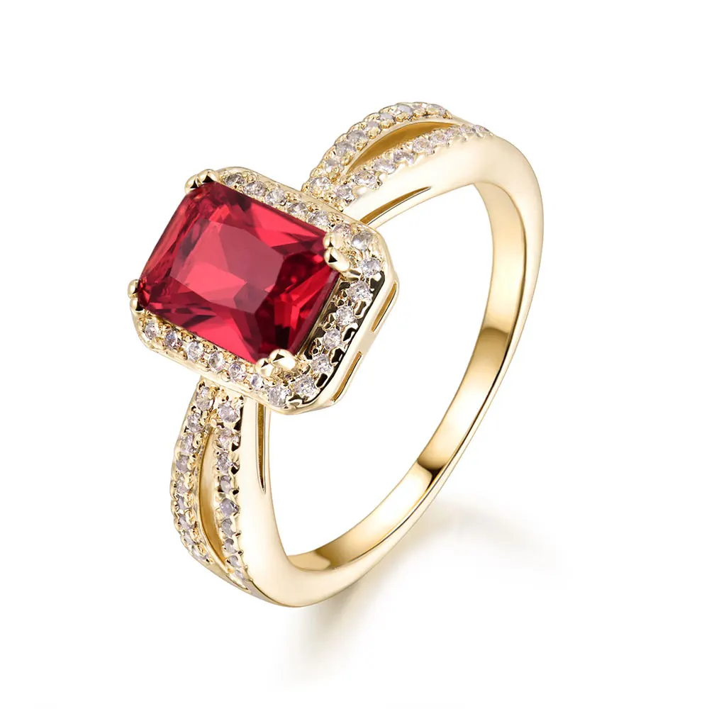 Moliam квадратный кубический циркон каменное кольцо для Для женщин Красный/Фиолетовый Кристалл палец Кольца Мода г. Мода украшения подарок mlr378/ mlr379 - Цвет основного камня: MLR378