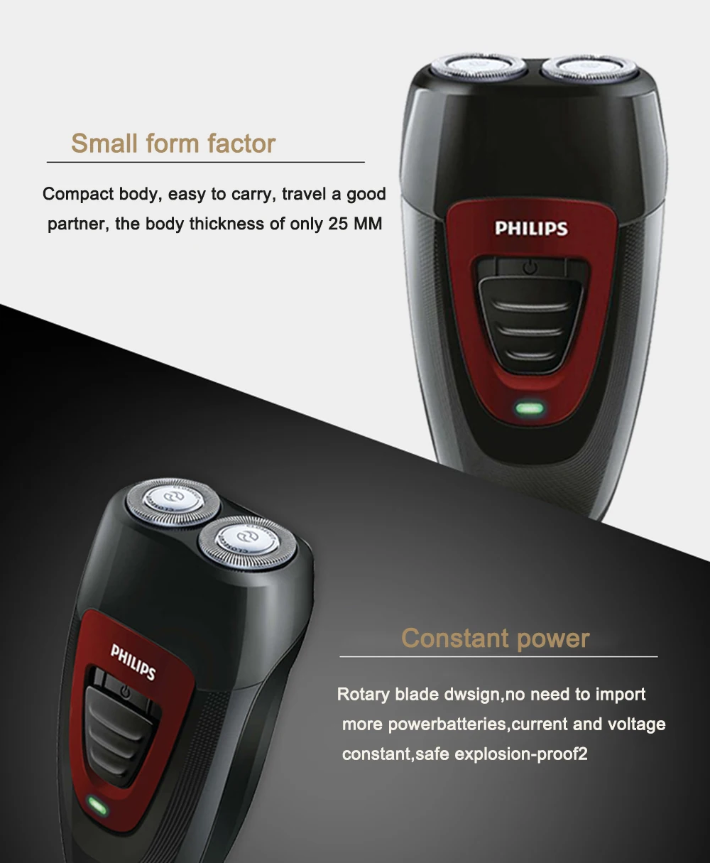 Philips электробритва PQ182 и PQ190 перезаряжаемая для мужчин двойная головка Philips бритвенный станок 220 В уход за лицом