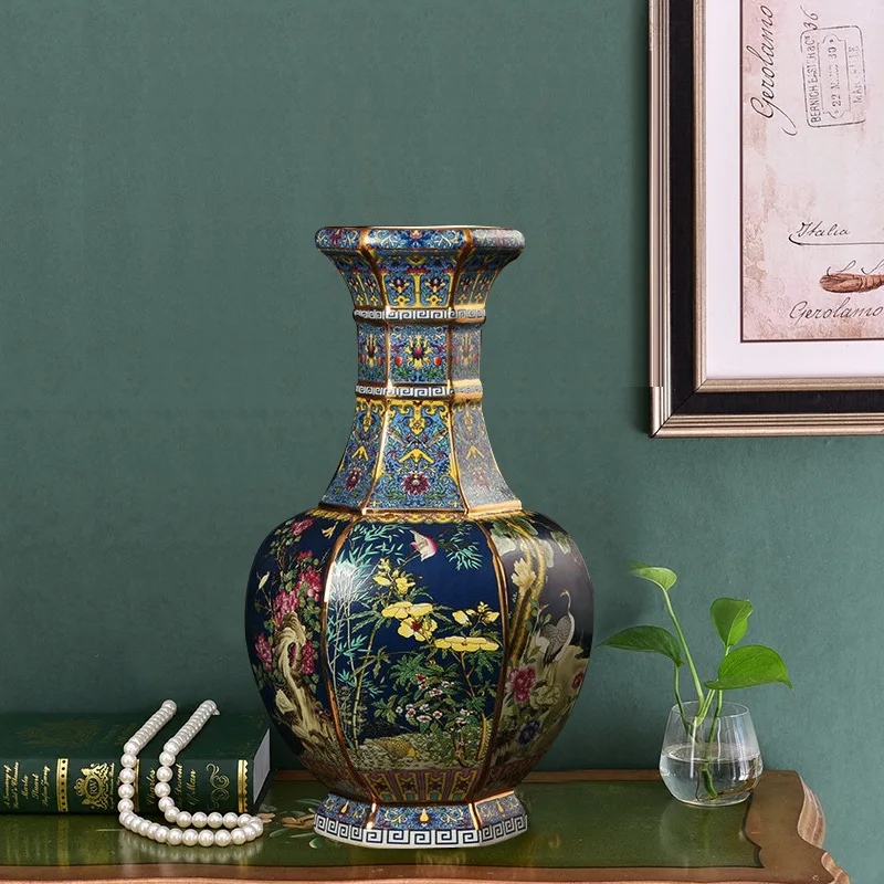 Антикварная королевская ваза из китайского фарфора, декоративная ваза для цветов для свадебного украшения, фарфоровая ваза, рождественский подарок R1876