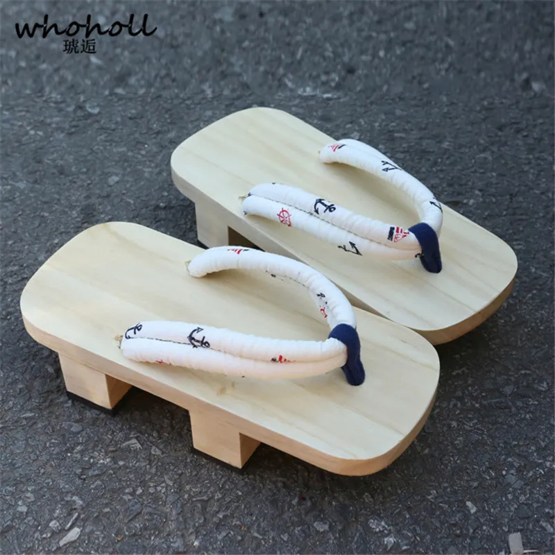 

WHOHOLL Geta Man Slippers Cosplay Japanese Geta Slippers Flip-flops Wooden Slides Clogs Shoes Slippers Slides COS Custume 3-44