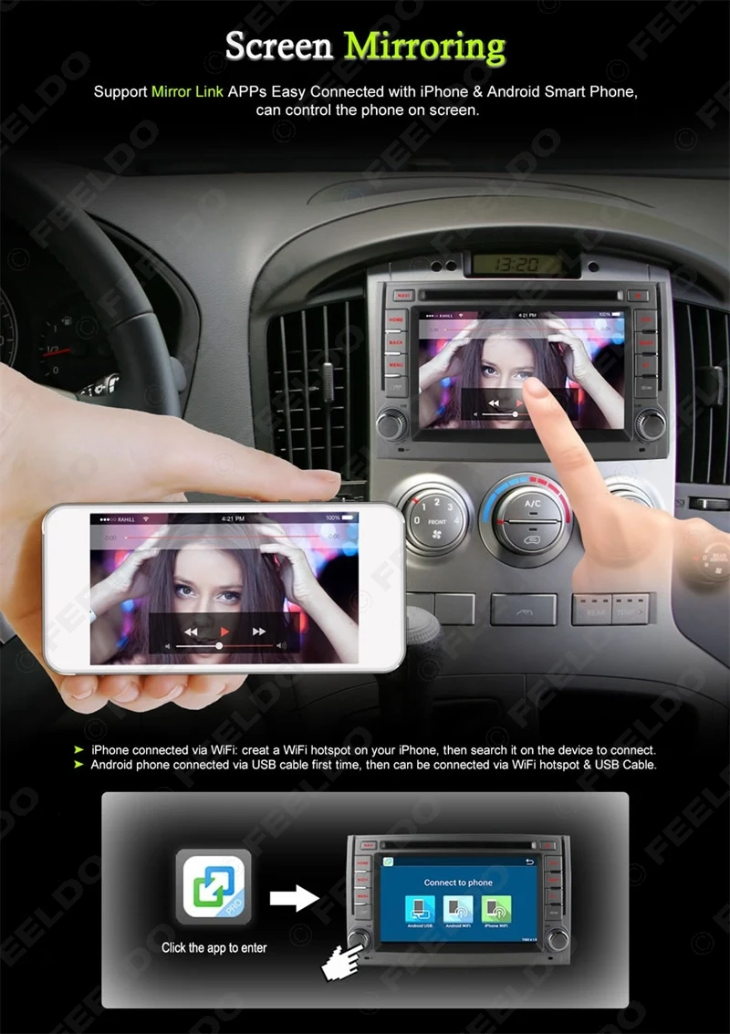 Top FEELDO 6.2" Android 6.0 (64bit) DDR3 2G/32G/4G LTE Octa Core Car DVD GPS Radio Head Unit For Hyundai H1/H-1/H3Grand Starex/i800 7 Top FEELDO 6.2" Android 6.0 (64bit) DDR3 2G/32G/4G LTE Octa Core Car DVD GPS Radio Head Unit For Hyundai H1/H-1/H3Grand Starex/i800 7