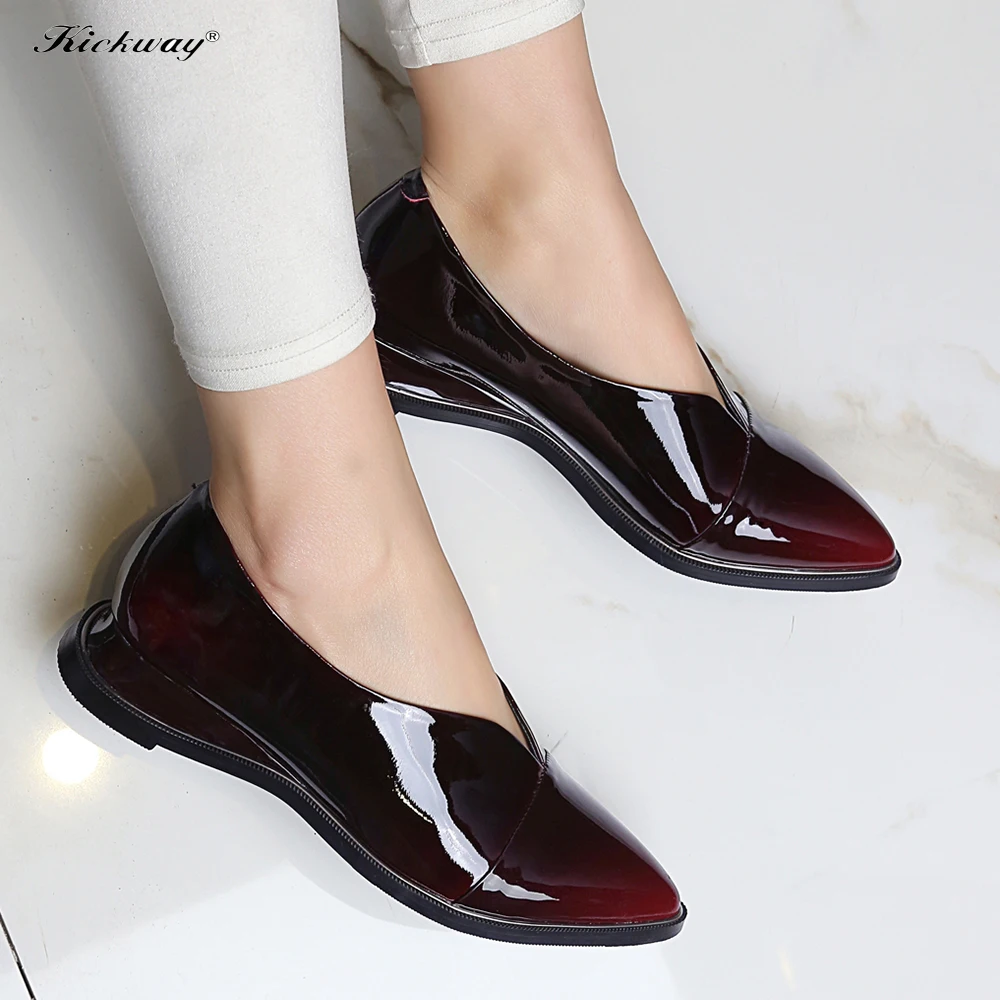 

Women wedge platform shoes slip on shoes for women 2017 Plus size 34-43 pointed toe party shoes chaussure femme shallow M61-1