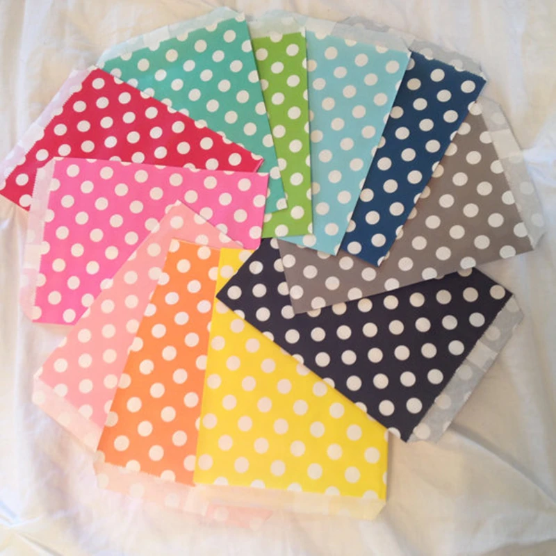 

25pcs Kraft Paper Candy Bag Wave/Chevron/Stripe/Dot Popcorn Box Gift Snack Packaging Bags Wedding Birthday Party Favor Treat Bag