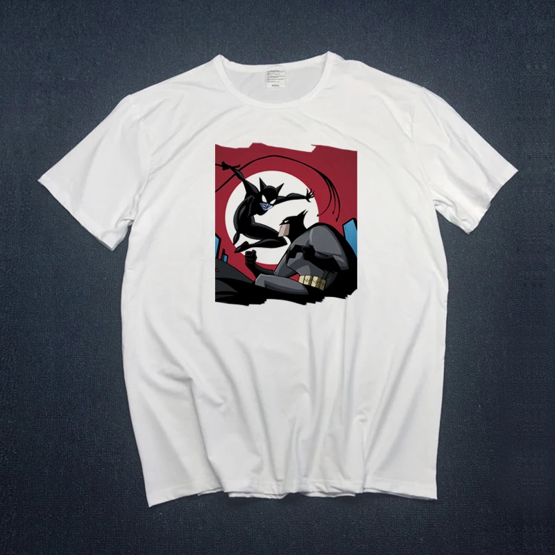 New Summer Women Tops 2019 Batman and Catwoman Kiss t