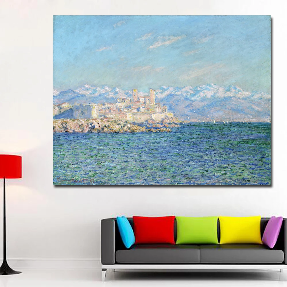 

SELFLESSLY Monet Painting Famous Abstract Water Lilies Wall Painting Green and Blue Wall Art Home Decor Printed Painting