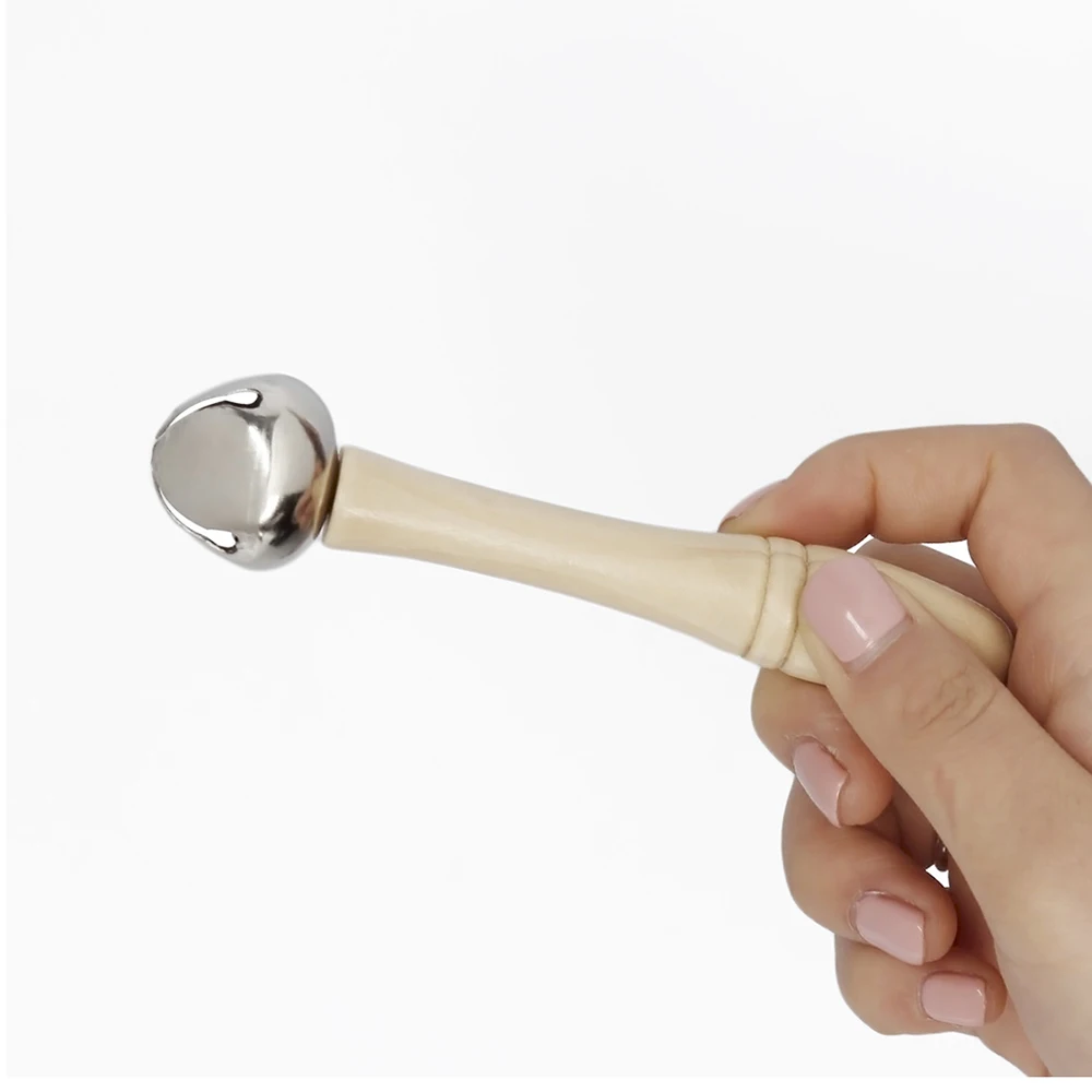 Новые тонкие Jingle Bell ручка колокольчика шейкер с деревянной ручкой музыкальная игрушка для детей ясельного возраста детская одежда