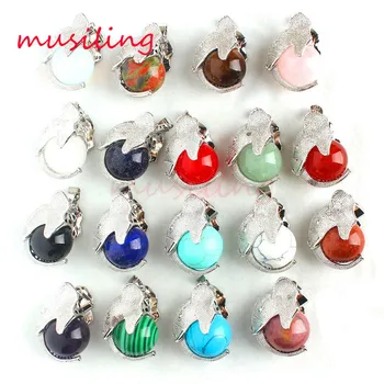 

Various Natural Stone Ball Bead Elephant Pendants Reiki Pendulum Silver Plated Mascot Charms Fashion Jewelry 20X Mix Order