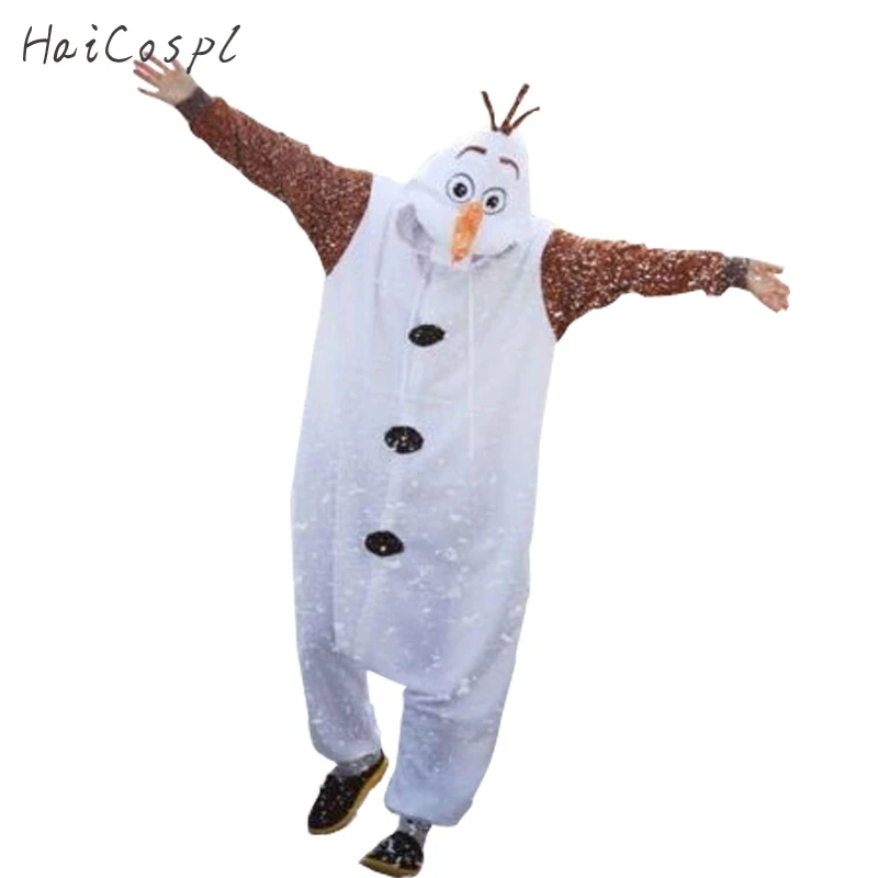

Anime Movie Olaf Pajama Women Men Winter Warm Kigurumi Onesie Sleepwear Festival Funny Flannel Disguise Snowman Cosplay Costume