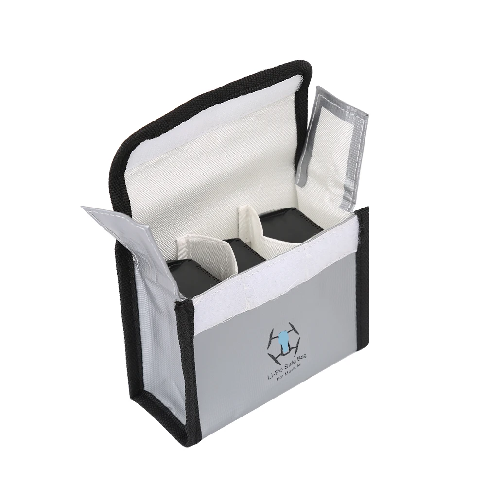 

TELESIN 3 Slots Safe Explosion -Proof Fire Resistant Lipo Safe Bag Battery Storage Bag for DJI Mavic Air Batteries Accessories